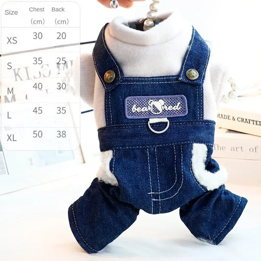 Thicken Fleece Warm Dog Jumpsuit Winter Dogs Clothes for Chihuahua Youkshire Coat Puppy Overalls Poodle Jacket Pet Apparel