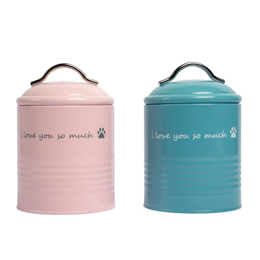 "I Love You so Much" Dog Treat Printed Canister Gift Set